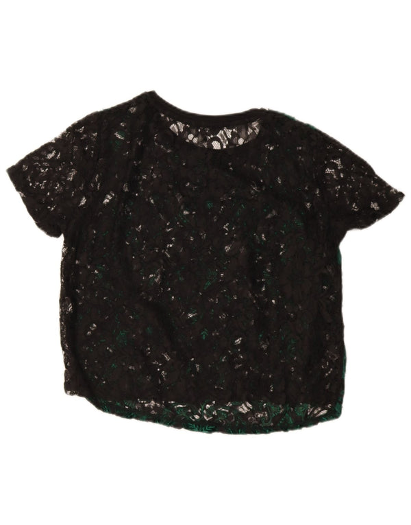 Top corto in camicetta da donna Zara UK 14 verde medio Paisley
