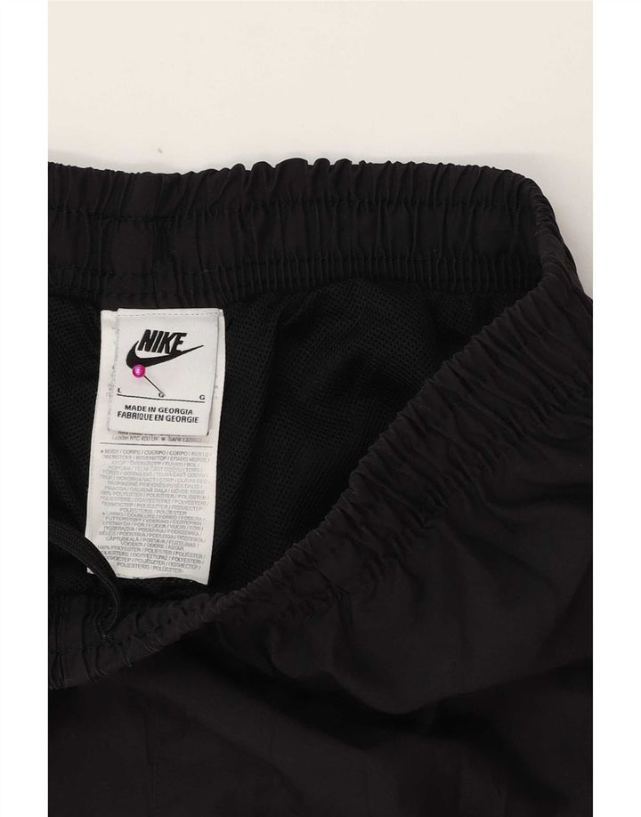 Pantaloni da tuta con grafica Nike da uomo, pantaloni da jogging, grandi, in poliestere nero