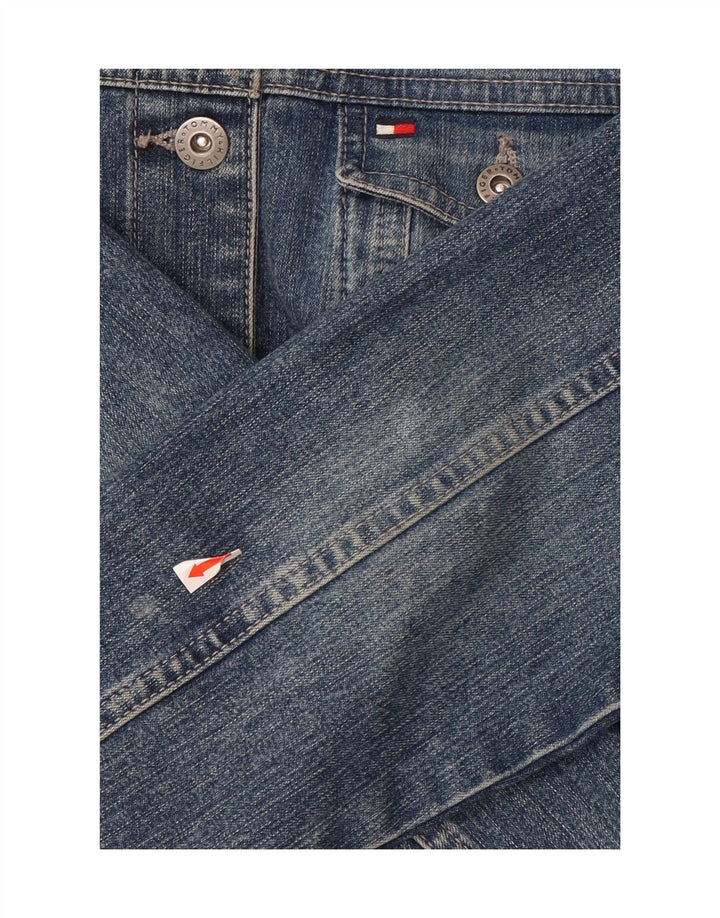 TOMMY HILFIGER Womens Crop Denim Jacket UK 14 Large Blue Cotton Vintage Tommy Hilfiger and Second-Hand Tommy Hilfiger from Messina Hembry 