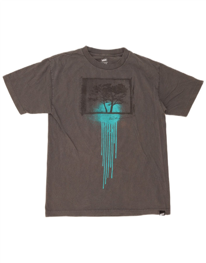 T-shirt grafica da uomo VANS Top in cotone grigio medio