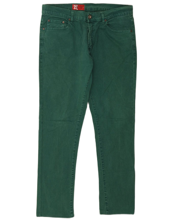 Jeans slim da uomo Zara EU 46 XL W36 L30 cotone verde