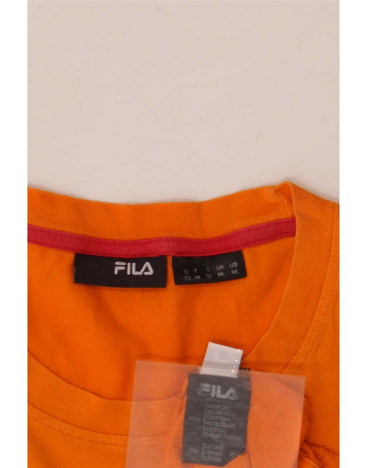 T-shirt grafica da uomo Fila Top in cotone arancione medio