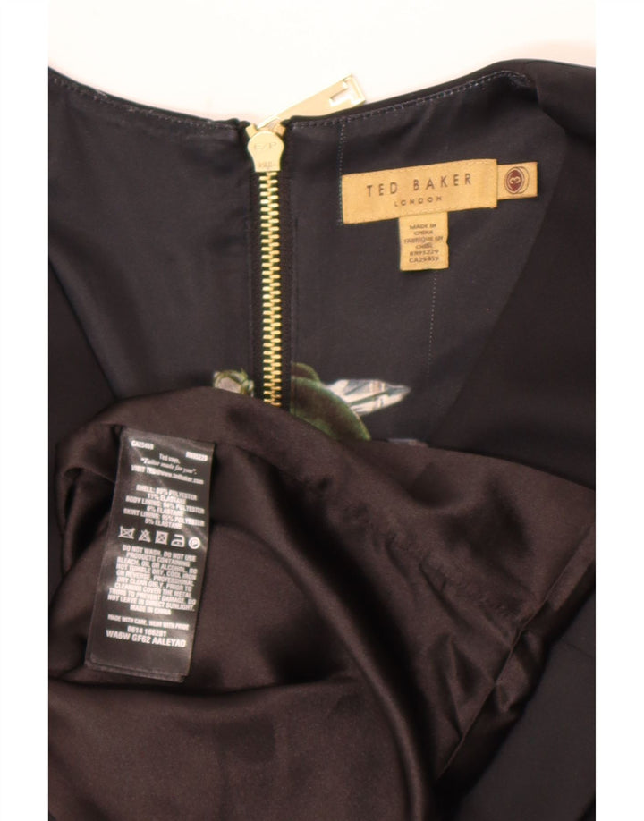 Abito aderente senza maniche da donna Ted Baker taglia 3 medio poliestere nero