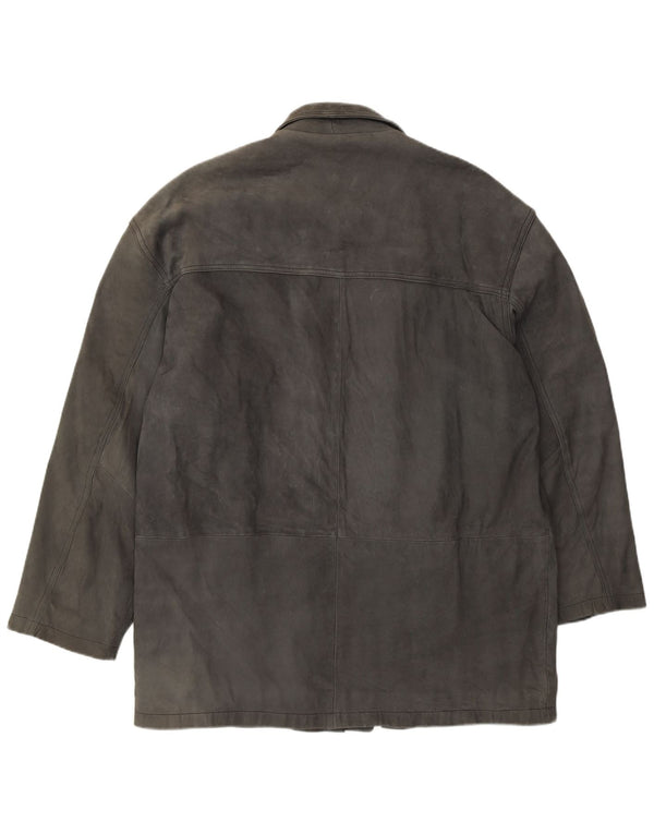 Giacca in pelle da uomo L.Lambertazzi UK 40 Large in pelle grigia