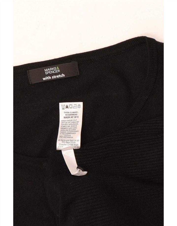 Maglione cardigan da donna Marks & Spencer UK 16 grande viscosa nera