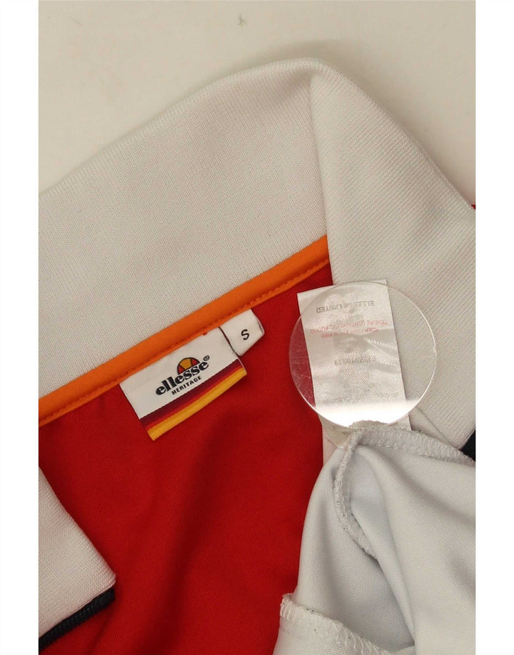 Giacca da ginnastica da uomo Ellesse piccola in poliestere color block bianco