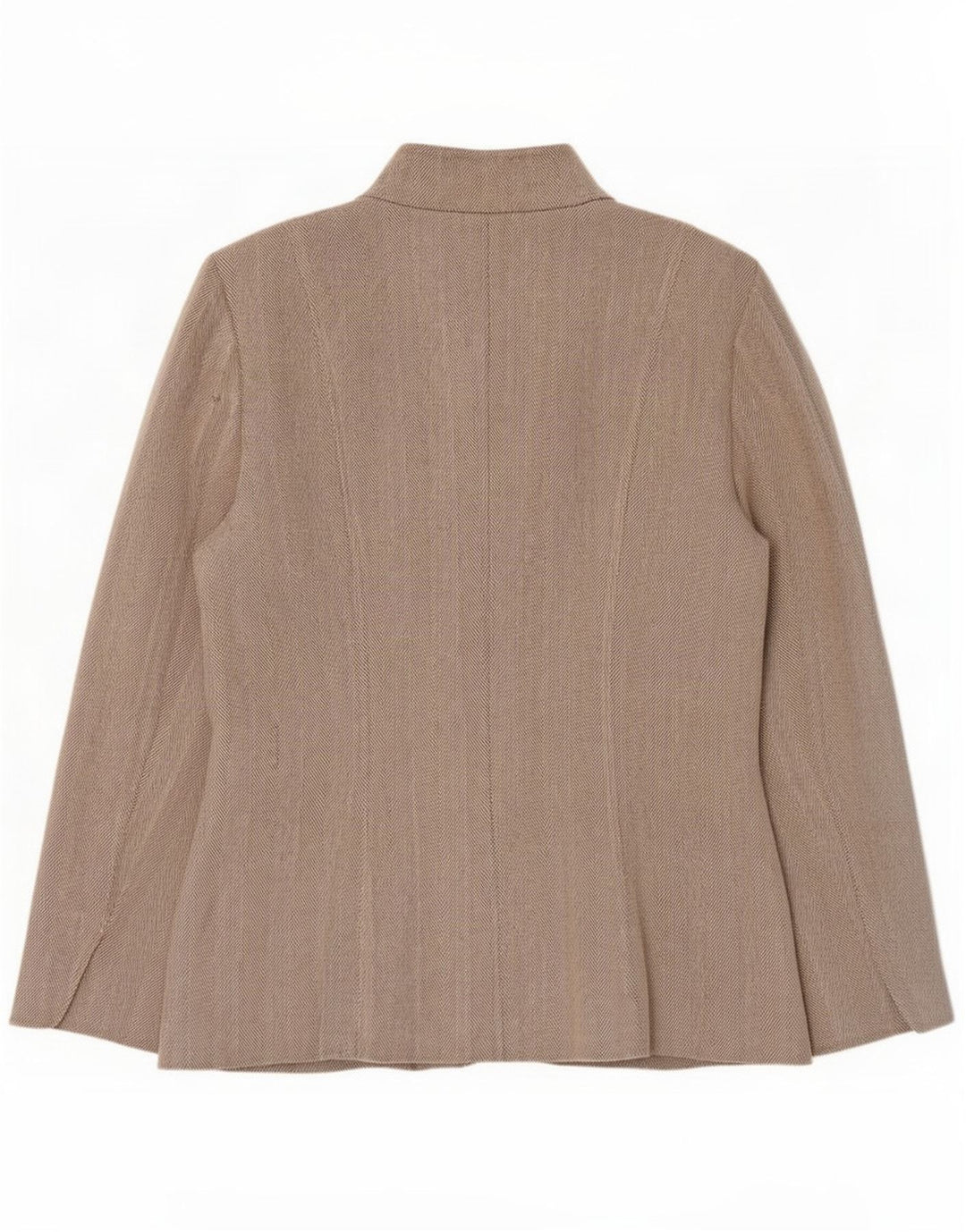 Giacca blazer a 5 bottoni da donna Calvin Klein US 14 XL Rayon beige a spina di pesce