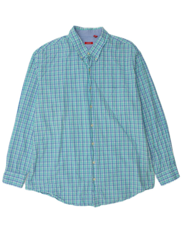 Camicia alta da uomo IZOD 2XL in cotone a quadri blu