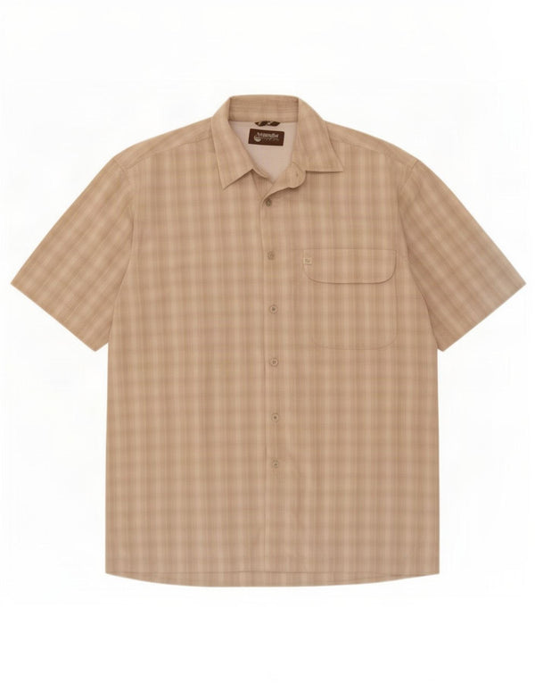 Camicia a maniche corte da uomo Wrangler Beige medio a quadri Rayon