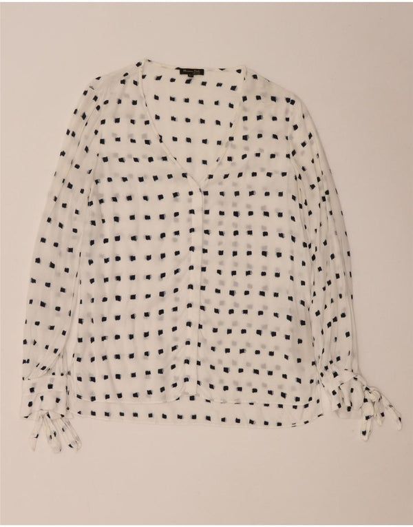 Top camicetta a maniche lunghe da donna Massimo Dutti EU 36 XS bianco maculato