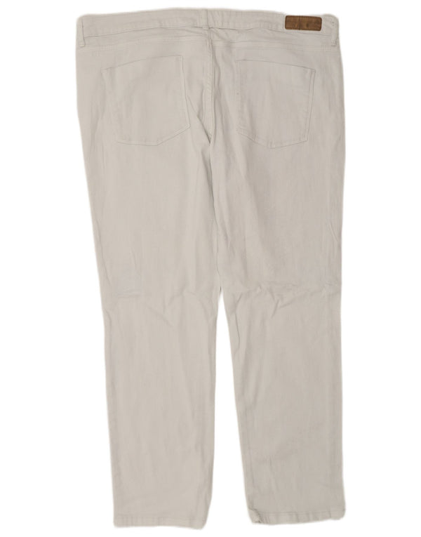 Jeans slim a vita alta da donna Marks & Spencer UK 18 XL W38 L28 Cotone bianco
