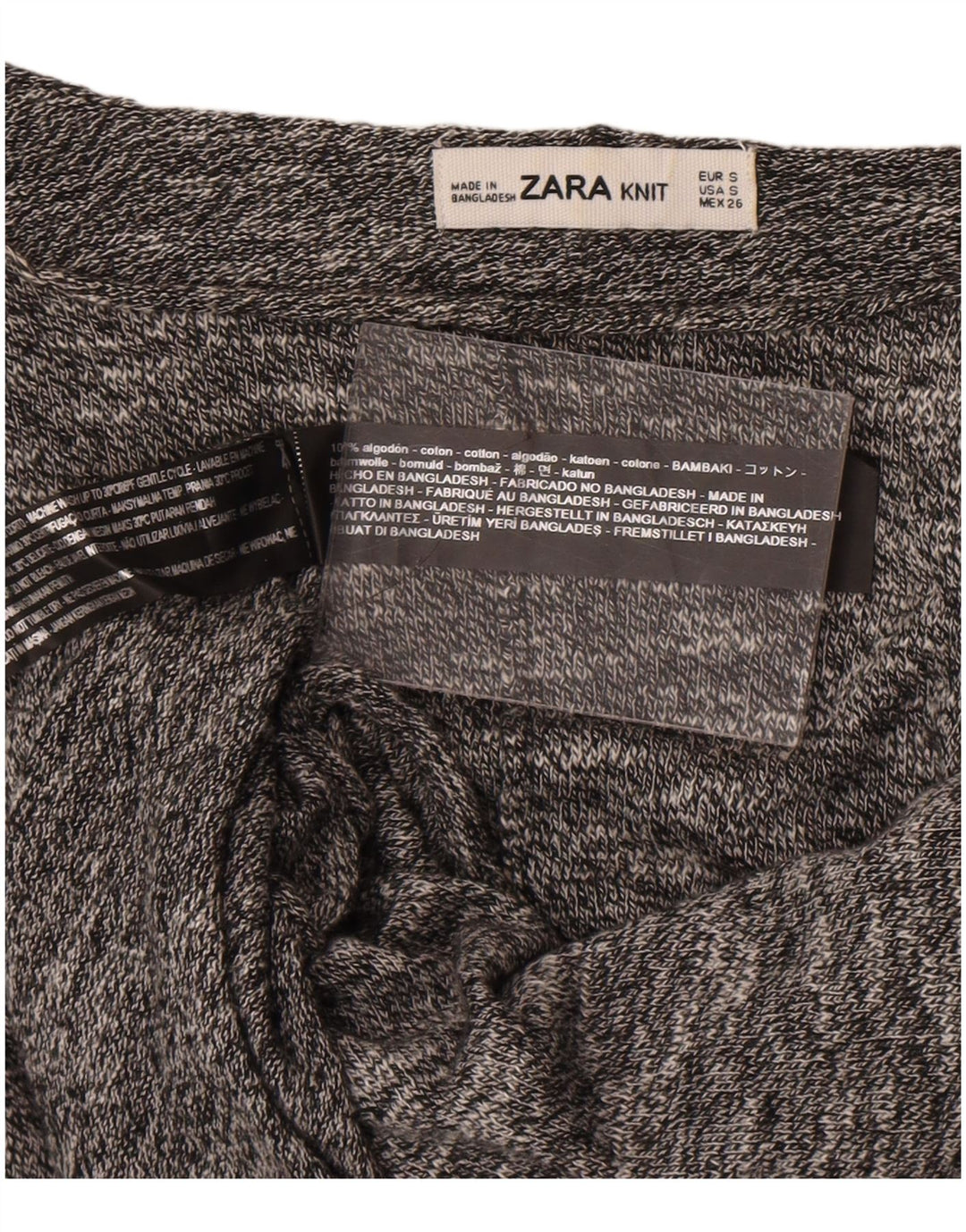 Maglione oversize con scollo a barca da donna Zara UK 10 piccolo grigio screziato