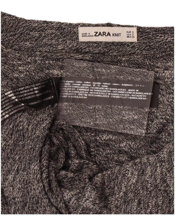 Maglione oversize con scollo a barca da donna Zara UK 10 piccolo grigio screziato