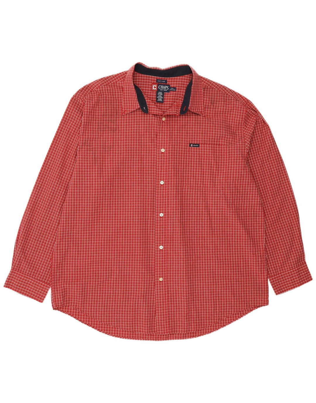 Camicia da uomo Chaps 2XL in cotone a quadri rossi