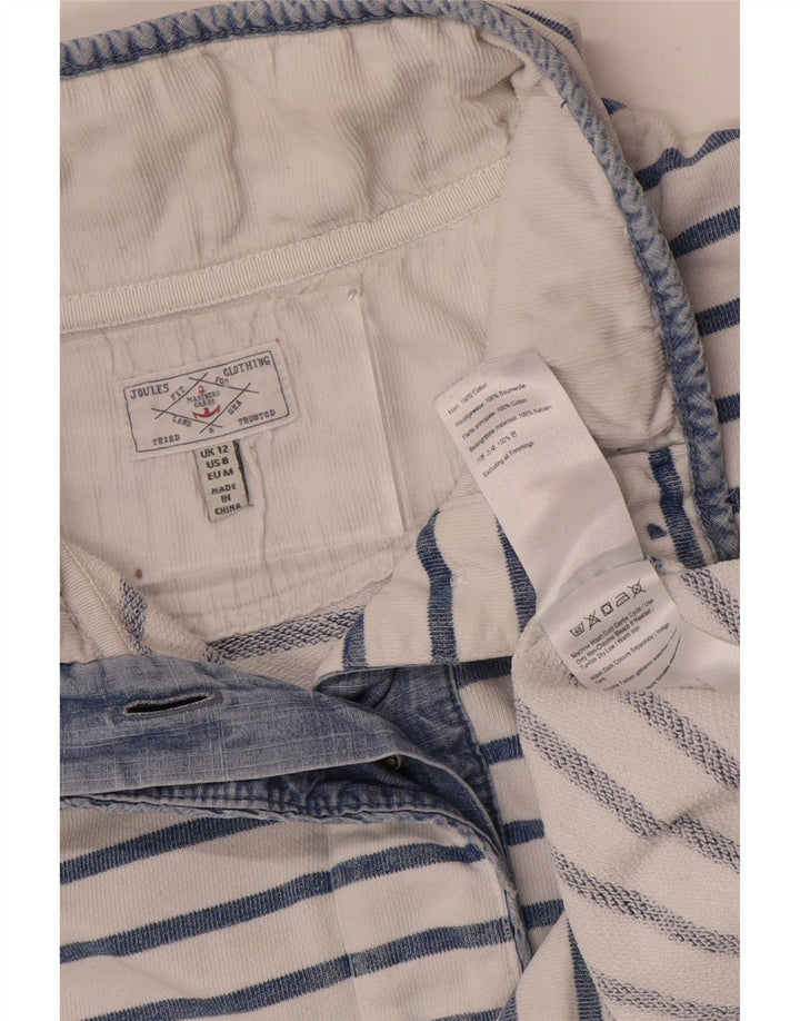 Joules Felpa da Donna con Collo a Bottoni Maglione UK 12 Blu Medio a Righe