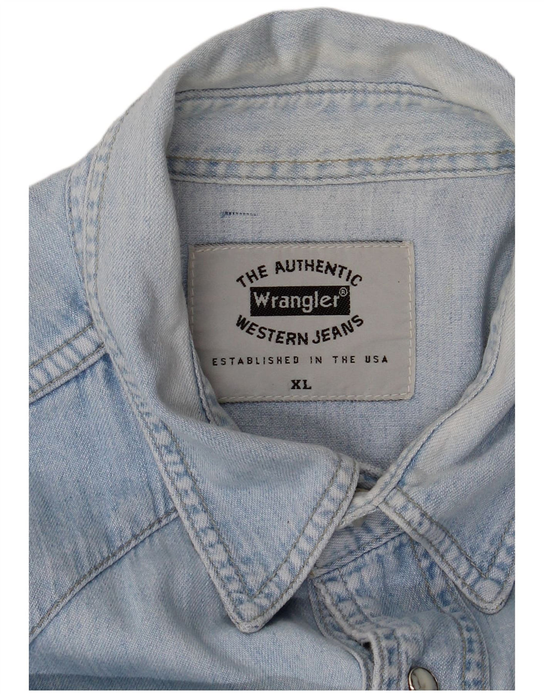 Camicia di jeans da uomo Wrangler XL in cotone blu