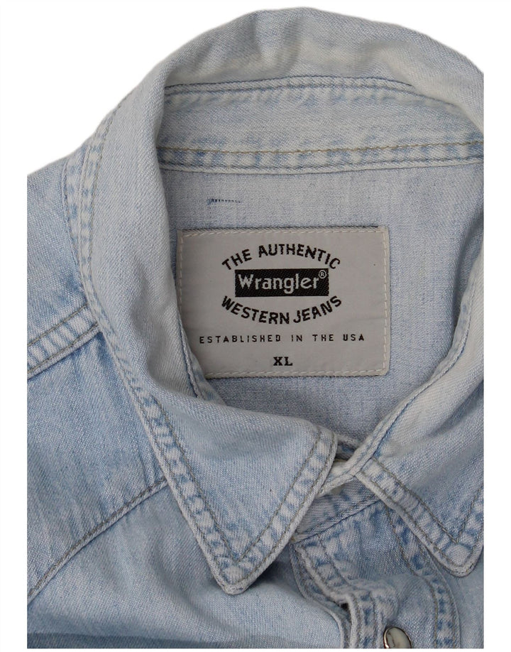 Camicia di jeans da uomo Wrangler XL in cotone blu