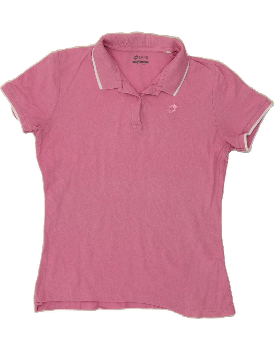 LOTTO Womens Polo Shirt UK 14 Medium Pink Cotton Vintage Lotto and Second-Hand Lotto from Messina Hembry 