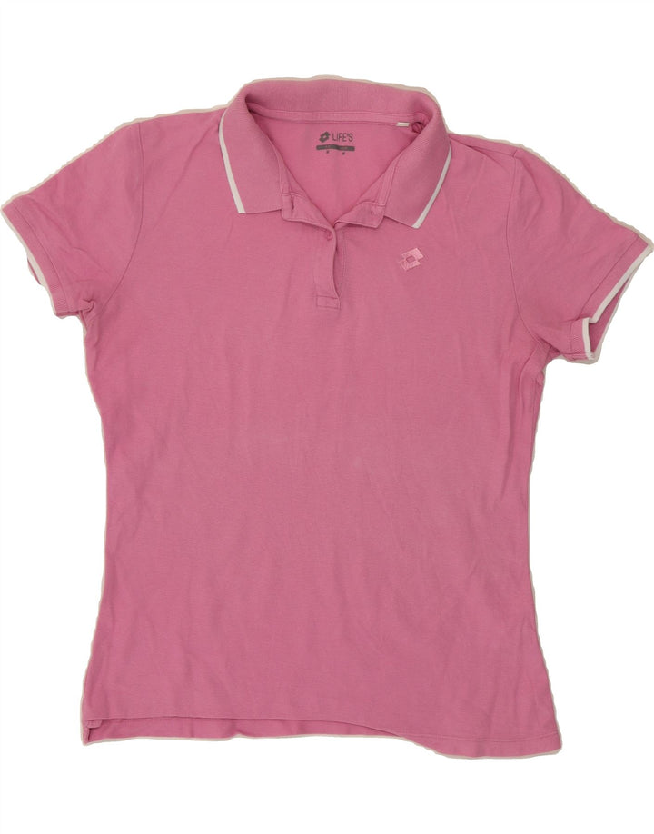 LOTTO Womens Polo Shirt UK 14 Medium Pink Cotton Vintage Lotto and Second-Hand Lotto from Messina Hembry 