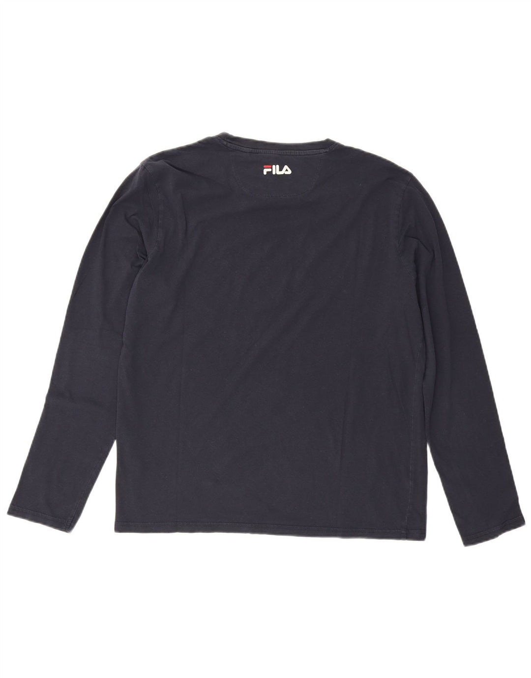 FILA Mens Graphic Top Long Sleeve XL Navy Blue Cotton