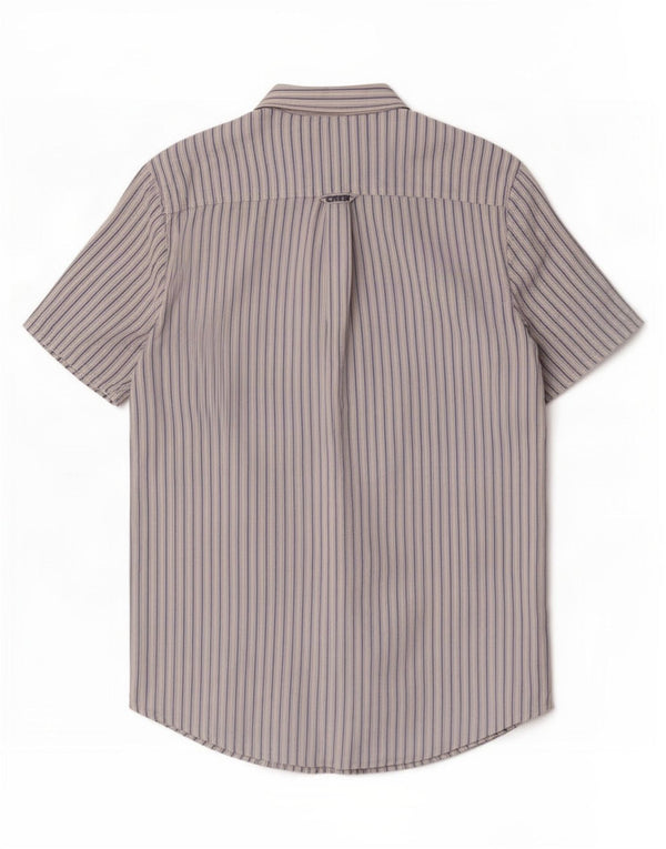 Crew Clothing Camicia a maniche corte da uomo Lino gessato bianco medio