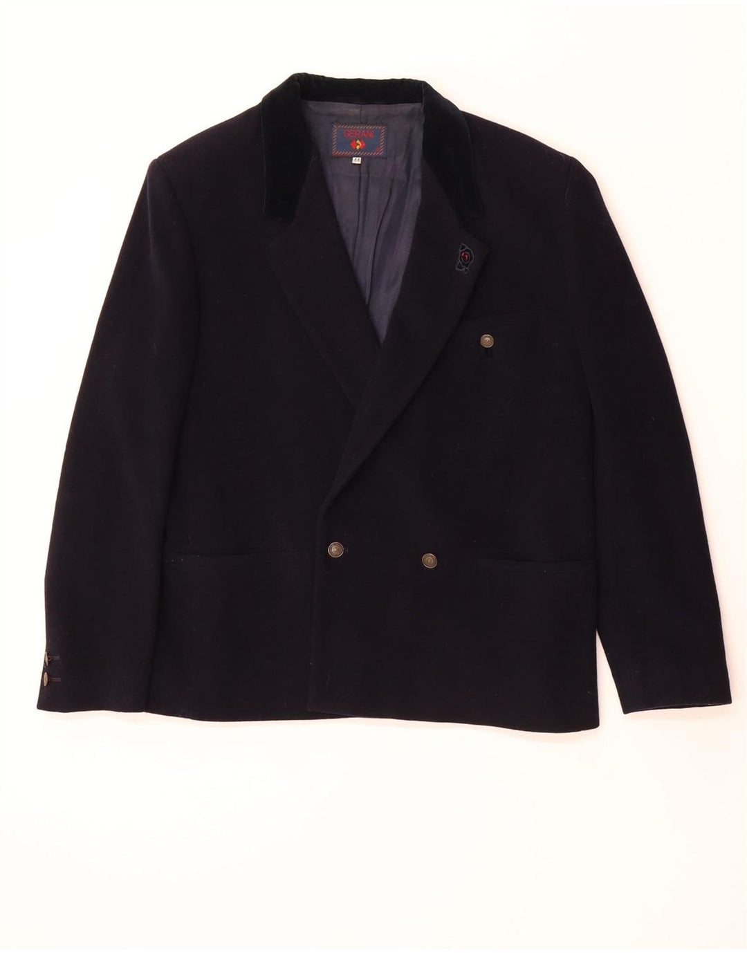 GERANI Womens Double Breasted Blazer Jacket IT 44 Medium Navy Blue