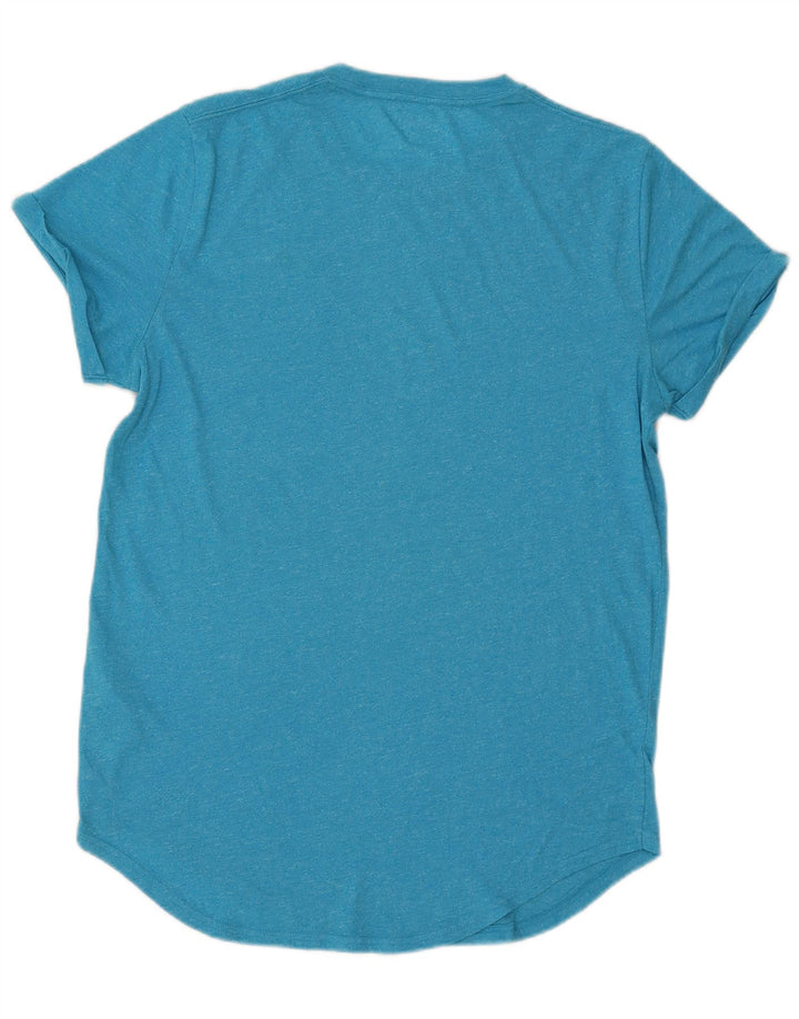 T-shirt Hollister da uomo grande in cotone blu