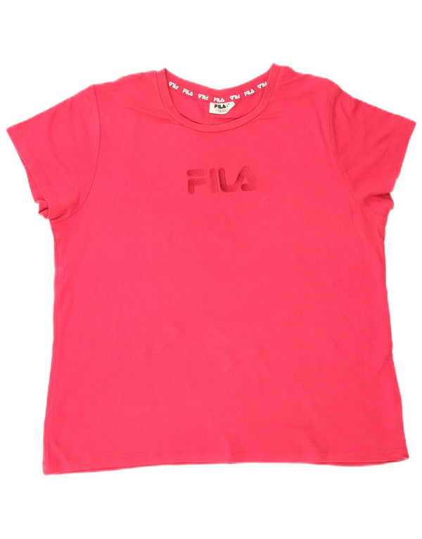 Maglietta grafica da donna Fila Top UK 18 XL cotone rosa