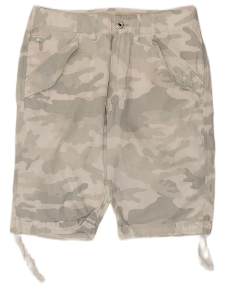 Pantaloncini cargo da uomo G-Star W33 cotone mimetico grigio medio