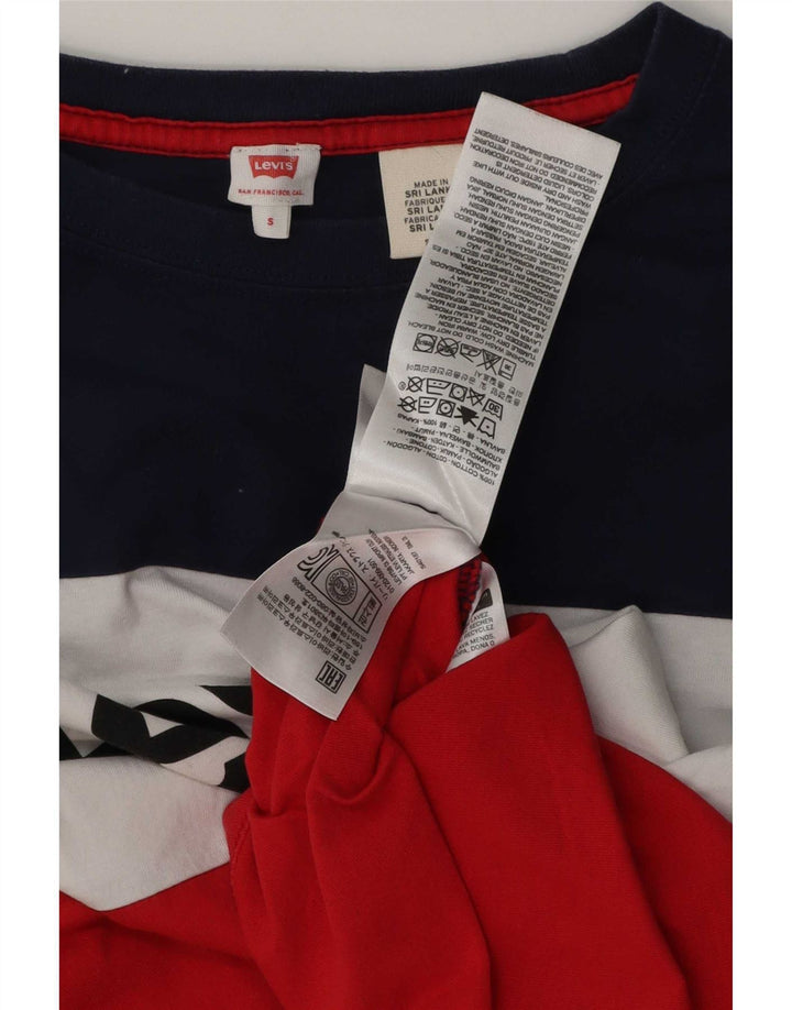 Levi's T-shirt grafica corta da donna Top UK 10 piccola multicolore