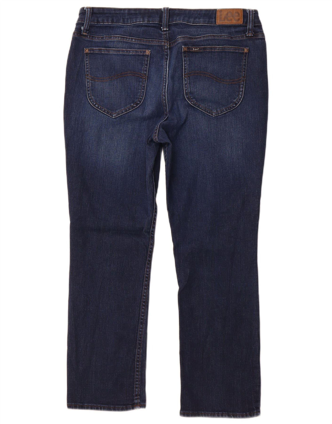 Jeans dritti LEE da donna a vita media corta W32 L25 Blu Navy