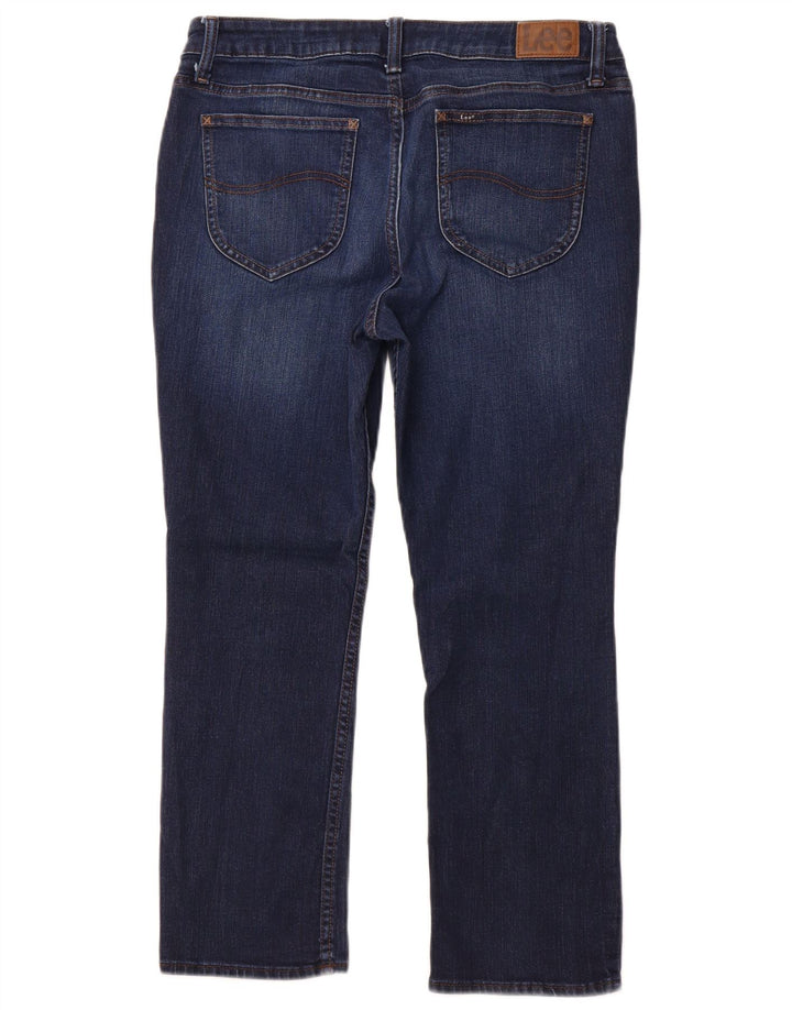 Jeans dritti LEE da donna a vita media corta W32 L25 Blu Navy