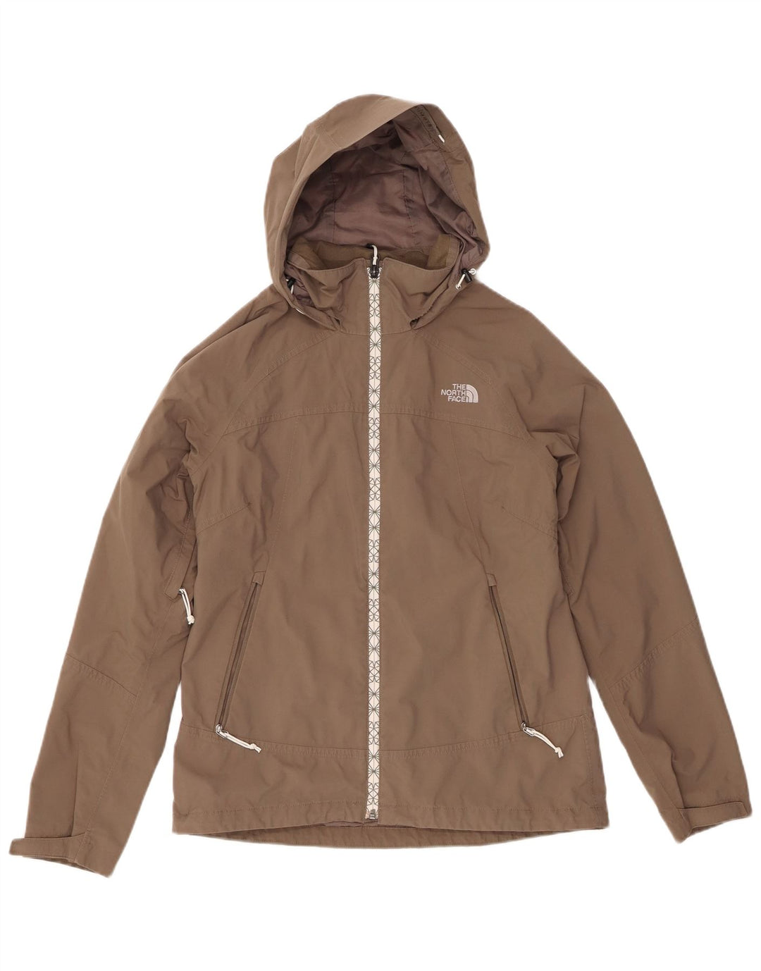 THE NORTH FACE Giacca antipioggia da donna con cappuccio UK 14 Nylon grigio medio