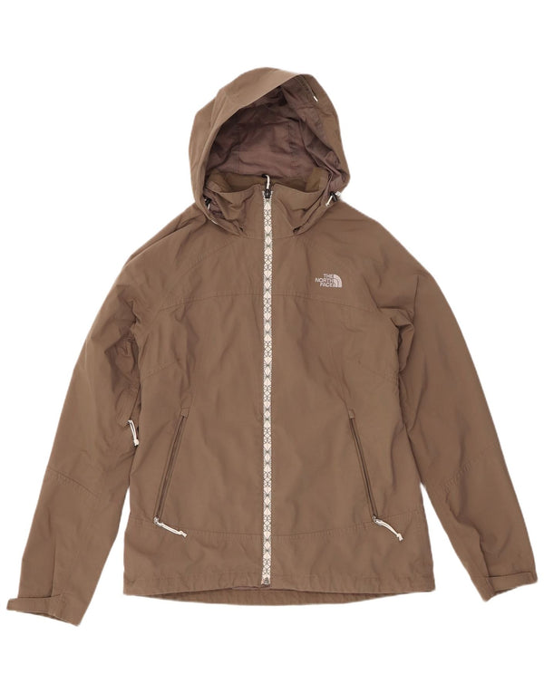 THE NORTH FACE Giacca antipioggia da donna con cappuccio UK 14 Nylon grigio medio