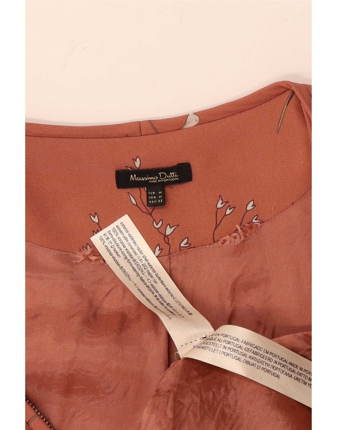 Giubbotto bomber da donna Massimo Dutti UK 12 Viscosa floreale rosa medio