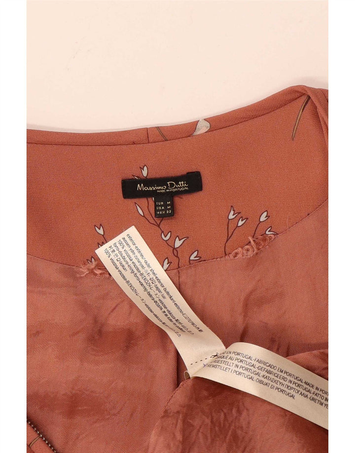 Giubbotto bomber da donna Massimo Dutti UK 12 Viscosa floreale rosa medio