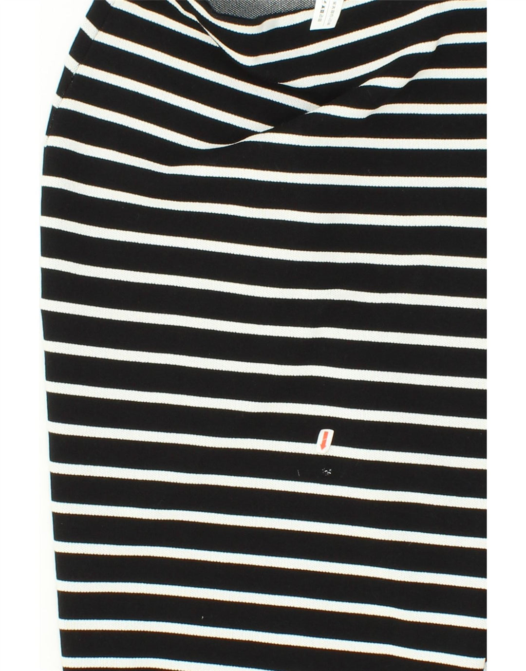 BENETTON Womens Pencil Skirt Medium W28 Black Striped Viscose Vintage Benetton and Second-Hand Benetton from Messina Hembry 