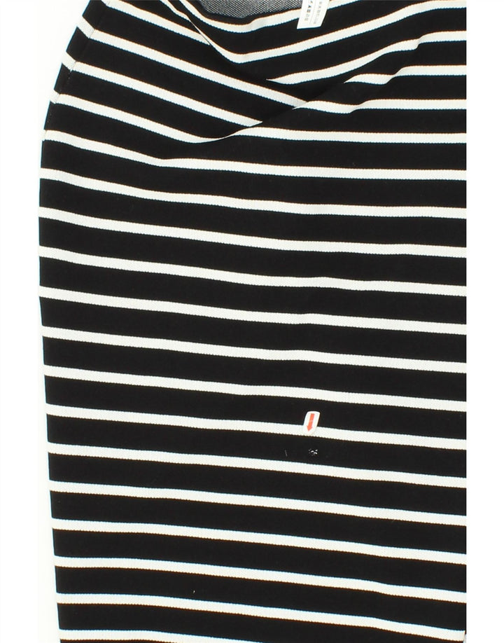 BENETTON Womens Pencil Skirt Medium W28 Black Striped Viscose Vintage Benetton and Second-Hand Benetton from Messina Hembry 