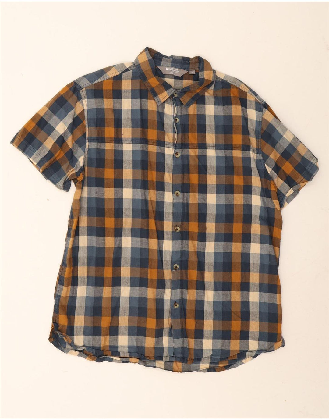 Camicia a maniche corte da uomo Mountain Warehouse XL in cotone a quadri multicolore