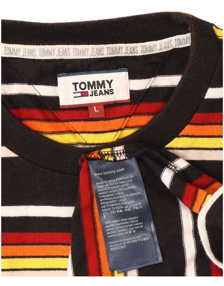 T-shirt da uomo Tommy Hilfiger Top grande in cotone a righe multicolori