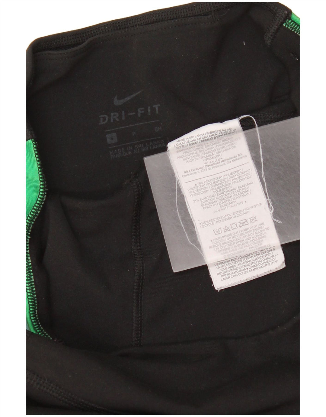 Leggings grafici Nike da donna Dri Fit piccoli in poliestere a righe nere