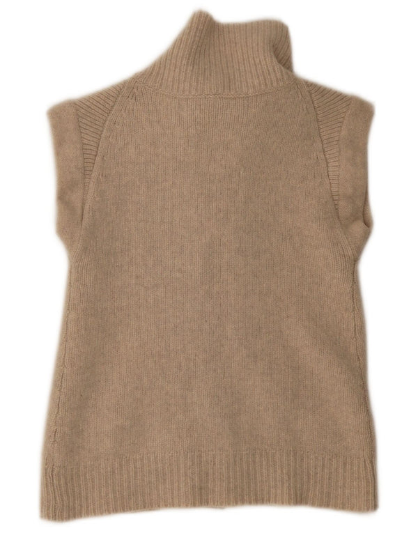 Maglione cardigan aperto senza maniche da donna Gap UK 8 piccolo Beige