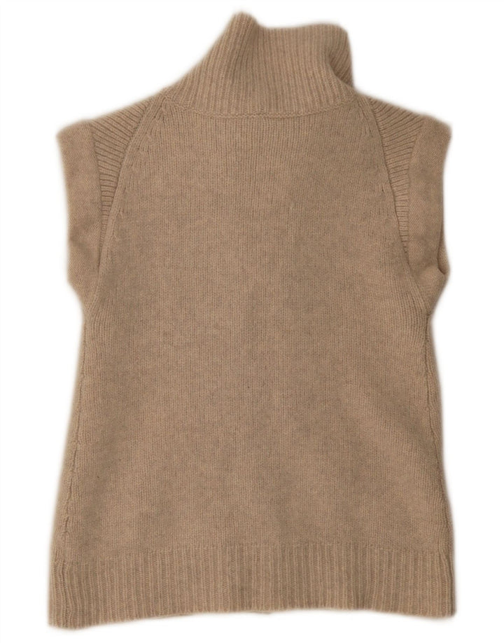 Maglione cardigan aperto senza maniche da donna Gap UK 8 piccolo Beige