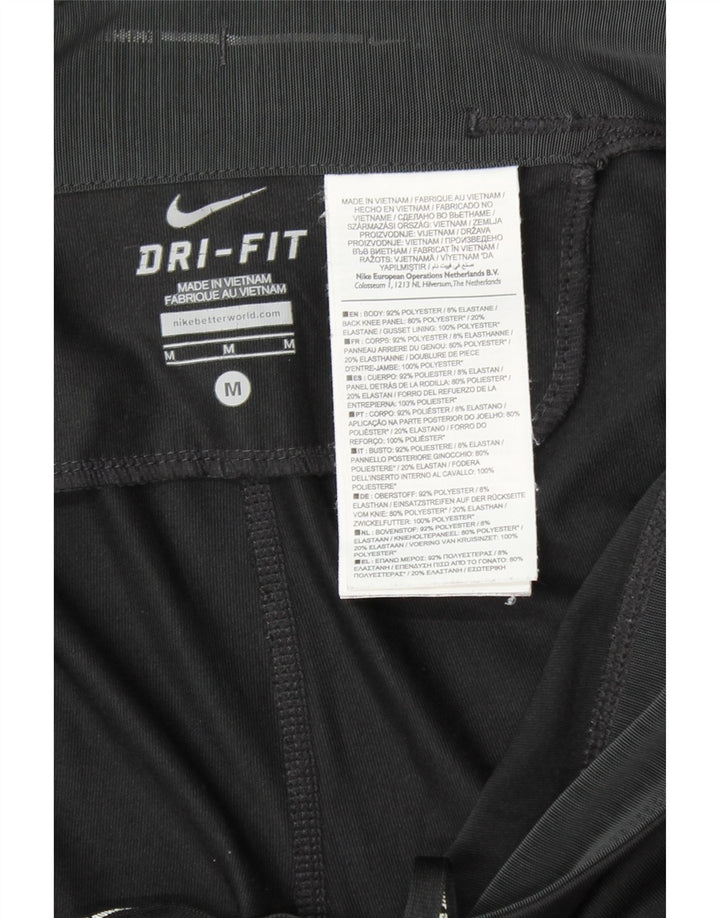 NIKE Womens Dri Fit Leggings UK 14 Medium Black Polyester Vintage Nike and Second-Hand Nike from Messina Hembry 