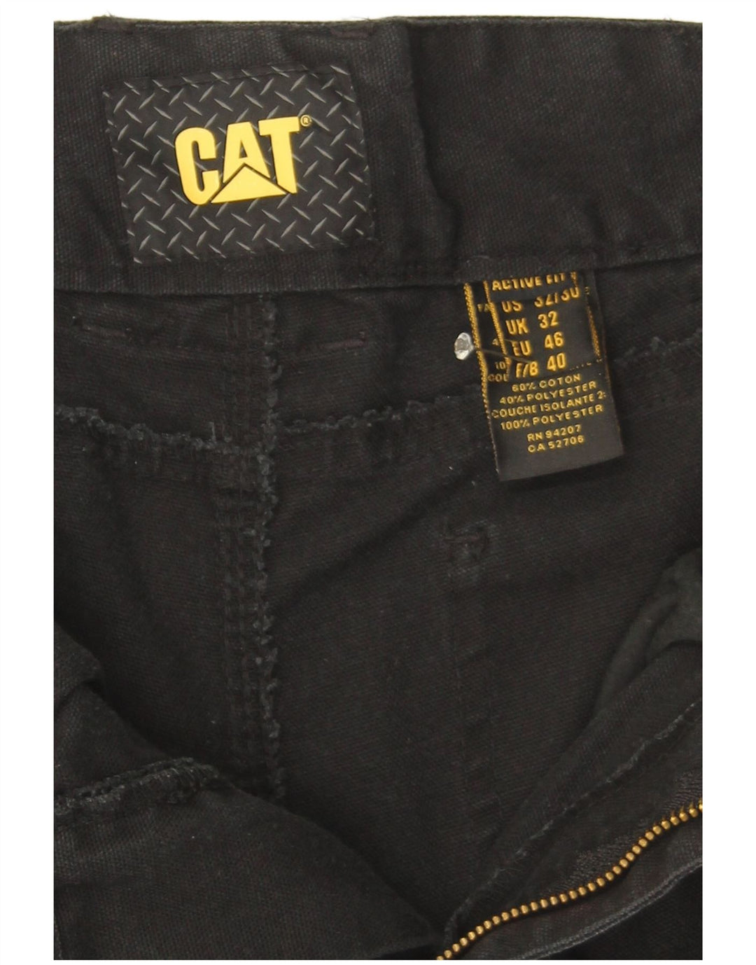 Pantaloni cargo dritti da uomo CAT W32 L29 cotone nero