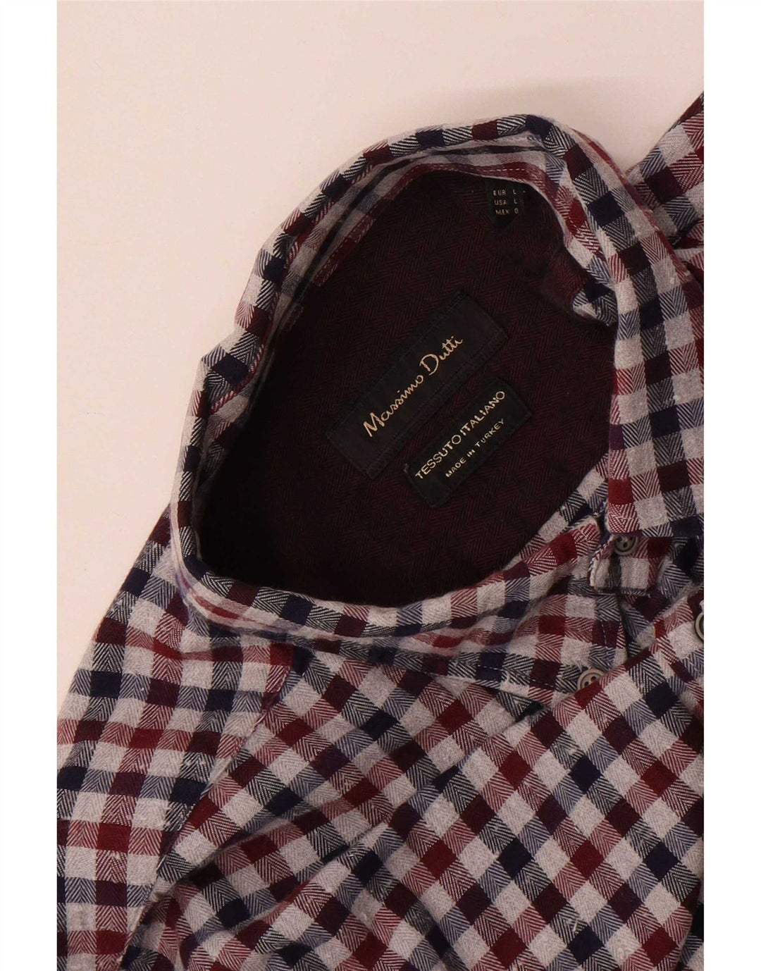 Massimo Dutti Camicia da uomo in flanella grande a quadretti multicolore