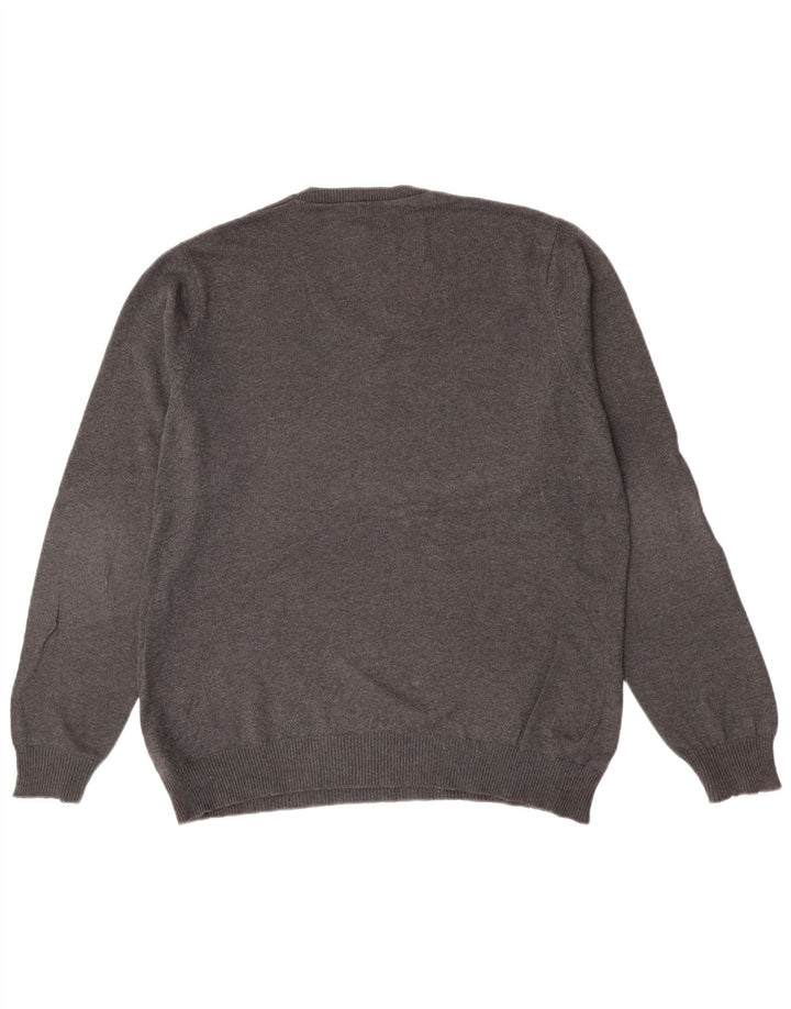 Maglione da uomo Marks & Spencer vestibilità regolare con scollo a V grigio medio screziato