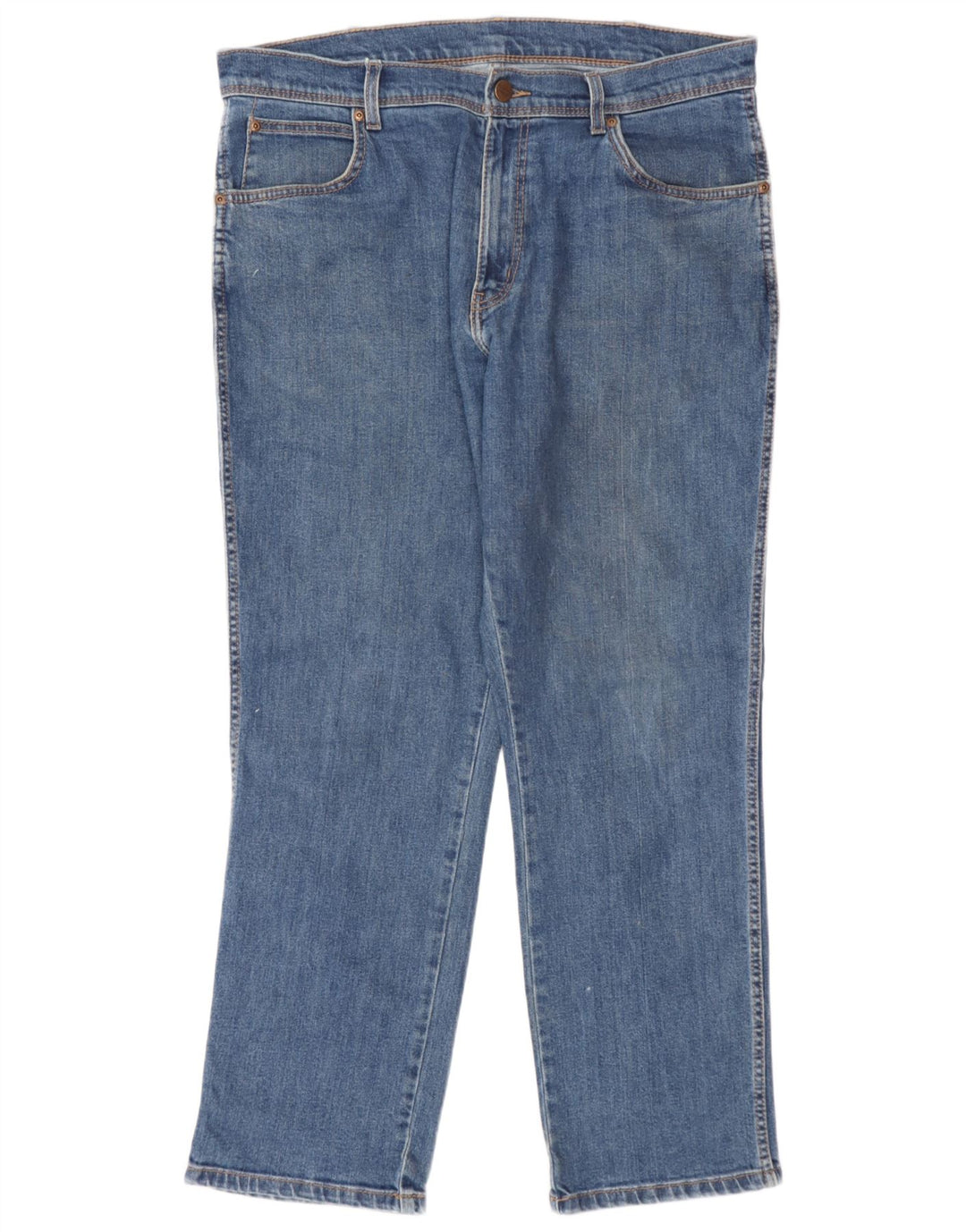 Jeans dritti da uomo Wrangler vestibilità regolare W36 L30 cotone blu