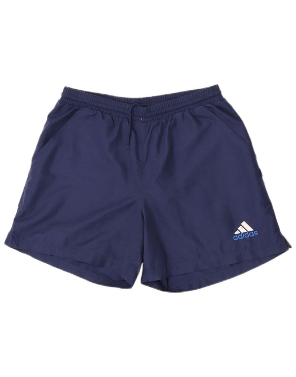 Pantaloncini sportivi da uomo Adidas grandi sportivi in poliestere blu navy