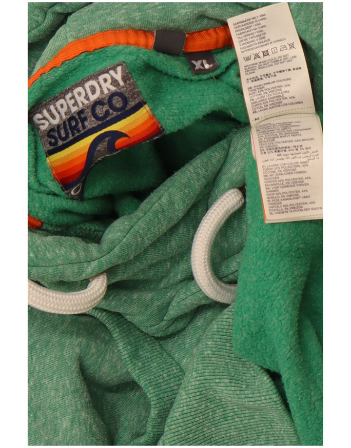 Felpa con cappuccio grafica da uomo SUPERDRY XL poliestere chiazzato verde